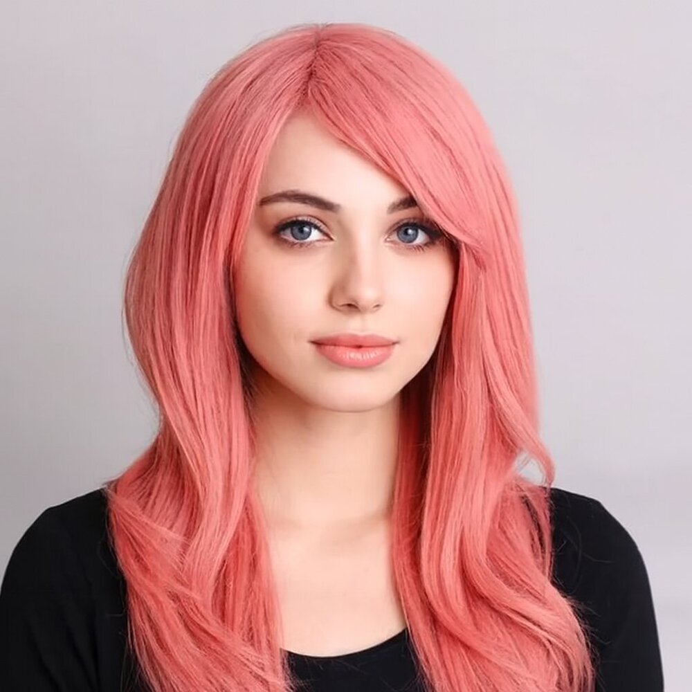 2/$30 NEW Long Layered Pink Wig with Bangs Role CosPlay Dress Up Halloween